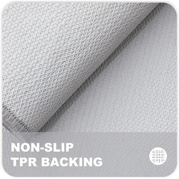 Indoor Door Mat, Non-Slip Absorbent Resist Dirt Entrance Rug, 20" x 32", Grey - Picture 5 of 6